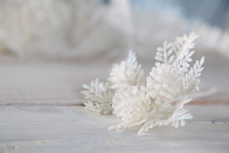 Bright Christmas background with decorationsの写真素材