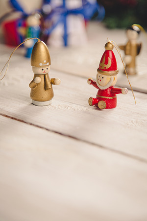 Colorful toys on Christmas backgroundの写真素材