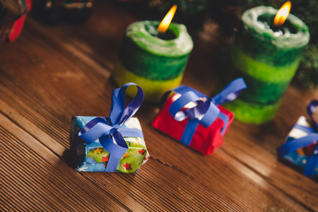 Cozy home related Christmas concept with toysの写真素材