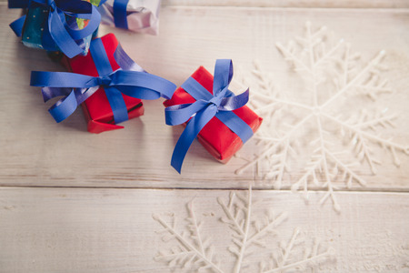 Christmas background with decoration stuffの写真素材