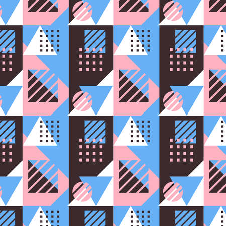 Geometric pattern. Seamless abstract pattern with triangles. Modern geometric background. Vector background. Geometric pattern for textiles, packaging, Wallpaper. Colored triangles.のイラスト素材