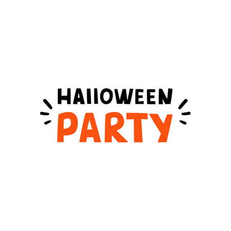 Cute Lettering phrase Halloween party. Design Elements for cards, posters, banner.のイラスト素材