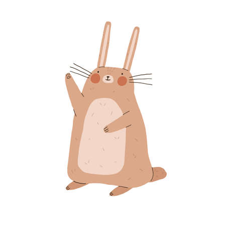 Cute funny rabbit character. Happy Easter bunny. Cartoon vector illustration.のイラスト素材