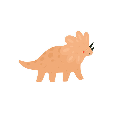 Cute triceratops dinosaur. Funny dino character. Vector cartoon illustration.のイラスト素材