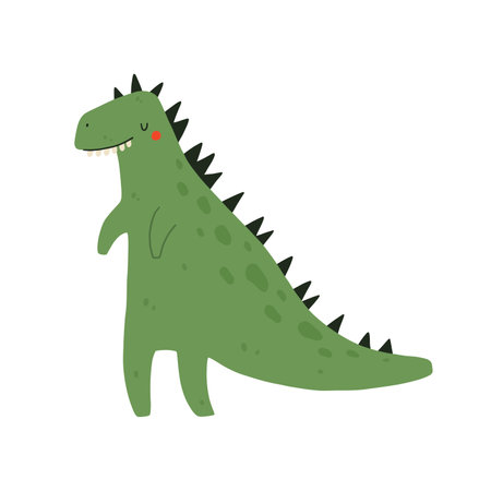 Cute tyrannosaurus dinosaur. Funny dino character. Vector cartoon illustration.のイラスト素材