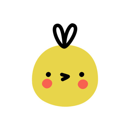 Cute hand drawn chick. Simple vector illustration in doodle styleのイラスト素材