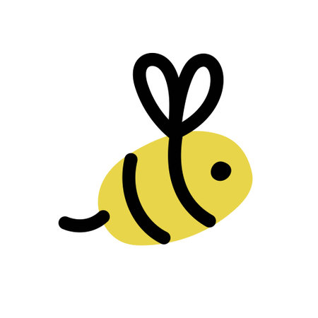 Cute honey bee. Simple flat vector illustration.のイラスト素材