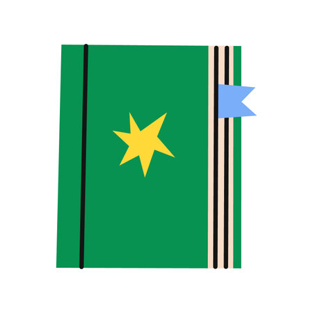 Green book in a flat style. Vector illustration.のイラスト素材