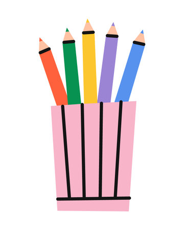 Color pencils. Flat vector illustration.のイラスト素材