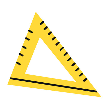 Yellow ruler icon. Flat vector illustration.のイラスト素材