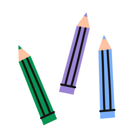 Color pencils. Flat vector illustration.のイラスト素材