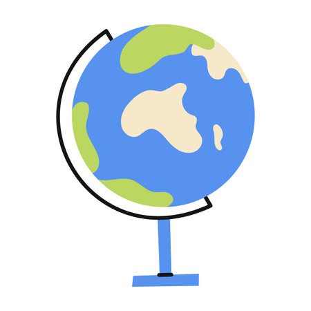 School globe. Flat vector illustration.のイラスト素材