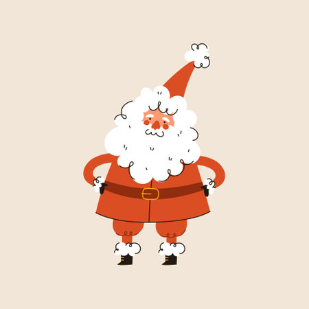 Christmas Santa Claus character. Vector flat cartoon illustration.のイラスト素材