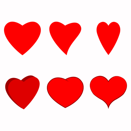 Heart red set a symbol of Valentines Day loveのイラスト素材
