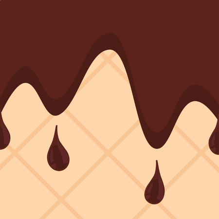 Melting chocolate ice cream flowing dessert - vectorのイラスト素材