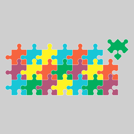 Parts of colorful puzzles Business concept of teamwork Raster version  - vectorのイラスト素材