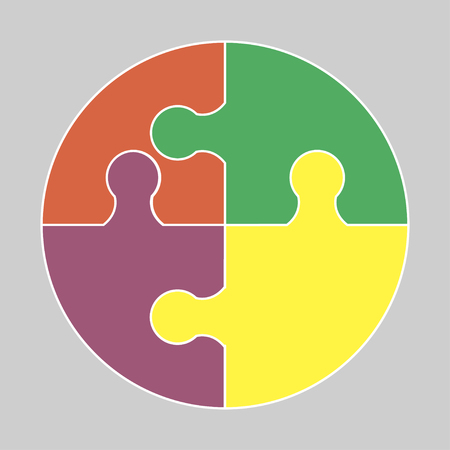 Circular colorful puzzle icon vector logo illustrationのイラスト素材