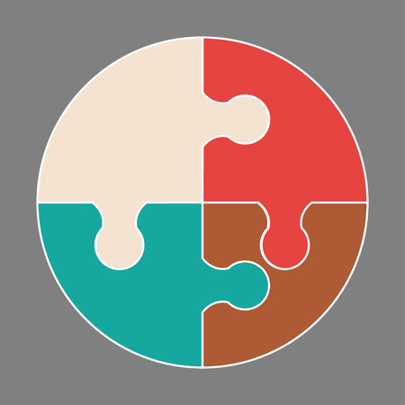 Circular colorful puzzle icon vector logo illustrationのイラスト素材