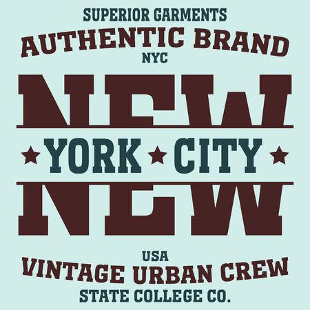 New york Brooklyn sport typography t-shirt. New york College fashion design print for t-shirt. Brooklyn T-shirt Printing Design, original wear,  sportswear apparel - vectorのイラスト素材
