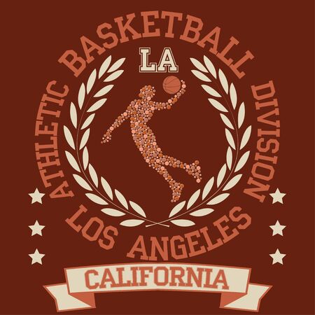 California College basketball design print for t-shirt. California Sport Typography, vintageのイラスト素材