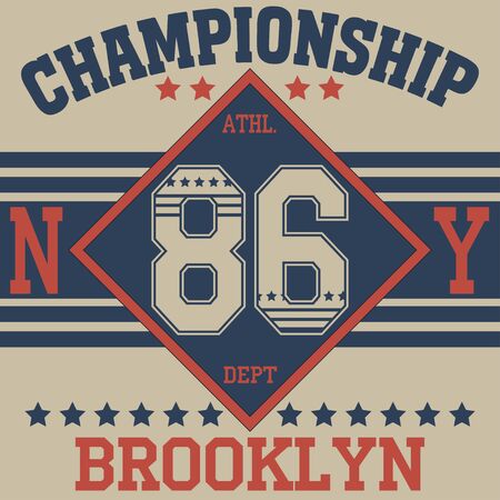 New york Brooklyn typography fashion, t-shirt graphicsのイラスト素材