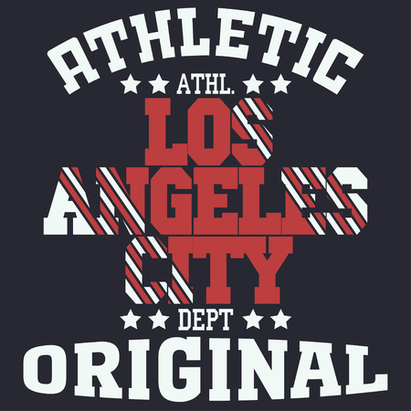 College fashion design print for t-shirt Los Angeles. California Sport Typography, vintageのイラスト素材