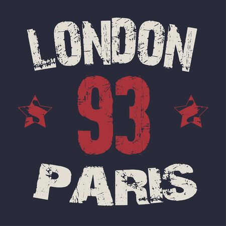 Capital Paris London typography, t-shirt graphicsのイラスト素材