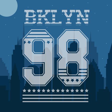 New york  typography fashion Night cityscape background , t-shirt graphicsのイラスト素材
