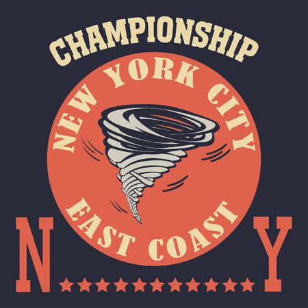 New york Brooklyn sport typography  tornado t-shirtのイラスト素材
