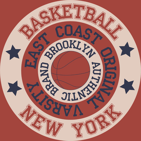 New york Brooklyn basketball typography t-shirtのイラスト素材