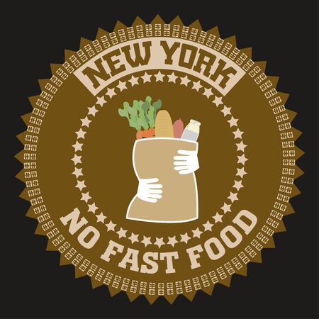 New york Brooklyn sport typography t-shirt no fast foodのイラスト素材