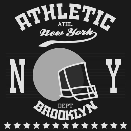 New york city typography american football, t-shirt graphics Brooklynのイラスト素材
