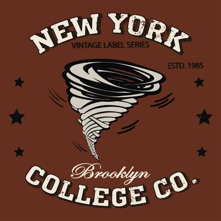 New york Brooklyn sport typography tornado t-shirtのイラスト素材