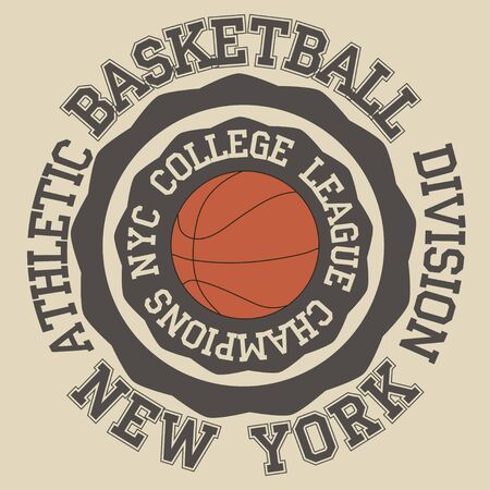 New york Brooklyn sport typography t-shirt  basketbalのイラスト素材