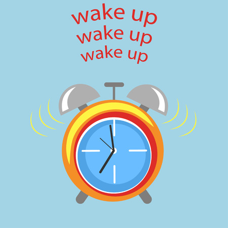 Wake up alarm clock illustrationのイラスト素材