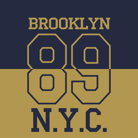 New york Brooklyn typography fashion, t-shirt graphicsのイラスト素材