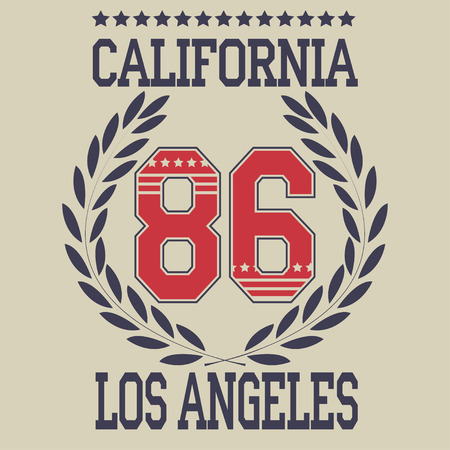 los angeles typography fashion, t-shirt graphicsのイラスト素材