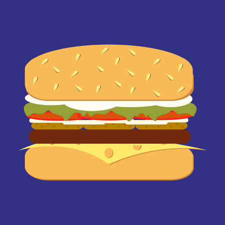 Classic Hamburger isolated on backgroundのイラスト素材