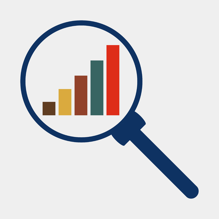Business analysis magnifying glass iconのイラスト素材