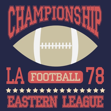 American football typography.  Football fashion design print. Los Angeles Football Sport Typography. Football American sports Graphics, Football sport typography. Eastern league. Los Angelesのイラスト素材