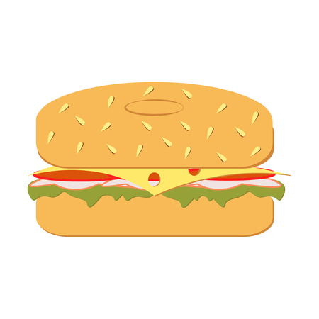 Fresh bagel sandwichのイラスト素材