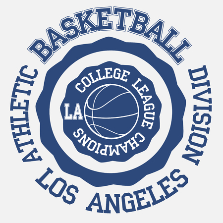Basket ball typography, t-shirt los angeles - vectorのイラスト素材