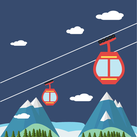 Ski Lift Gondolaのイラスト素材