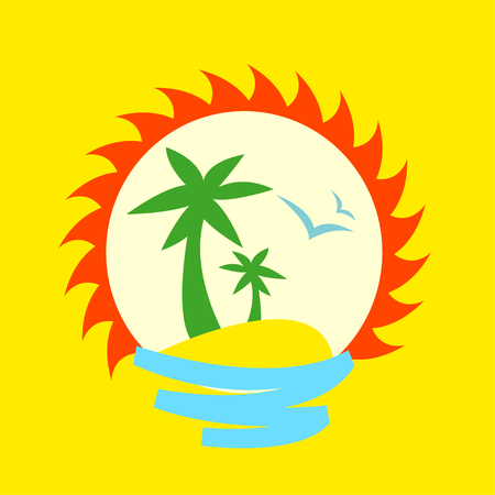 sun and palmのイラスト素材