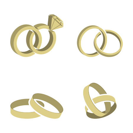 Wedding rings setのイラスト素材