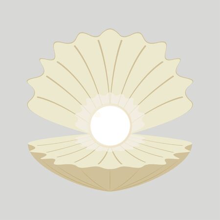 Beautiful natural open pearlのイラスト素材