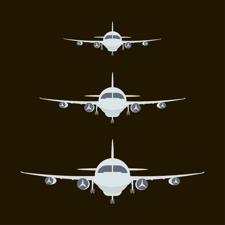 Airplanes silhouette frontのイラスト素材