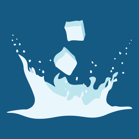 Splash of ice water, waves and a drop - vectorのイラスト素材