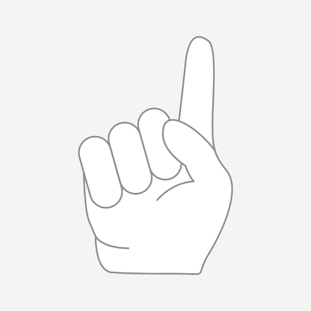 White glove with finger up, instructive sign, symbol of cleanliness - vectorのイラスト素材
