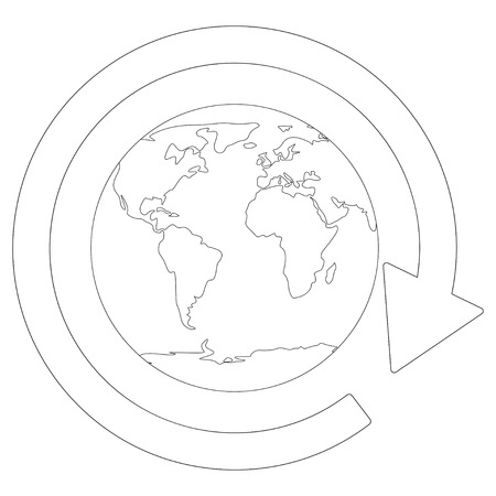 Around the Globe contour icon vector illustrationのイラスト素材